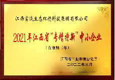 线上正规买球·(中国)官网入口荣获2021年江西省“专精特新”中小企业